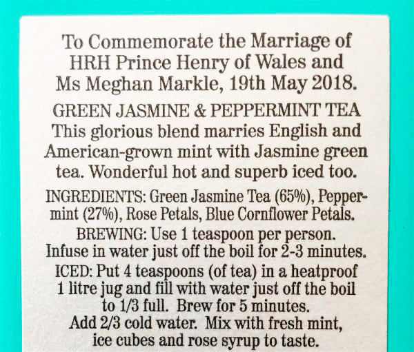 Miss Windsor's Delectables - Review / ingredients / brewing instructions - Fortnum & Mason - The Wedding Bouquet Blend Tea! To commemorate the royal marriage of Prince Harry & Meghan Markle - Duke & Duchess of Sussex!