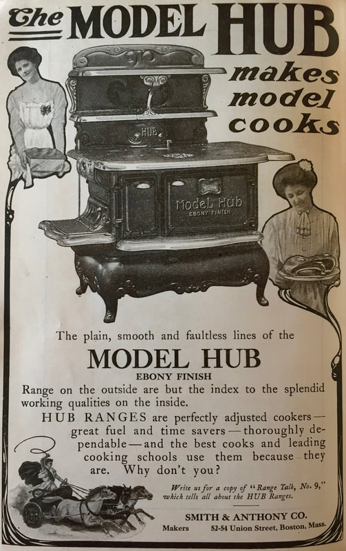 Miss Windsor: advert for The Model Hub Range Cooker - 1909 edition - The Boston Cooking-School Cook Book