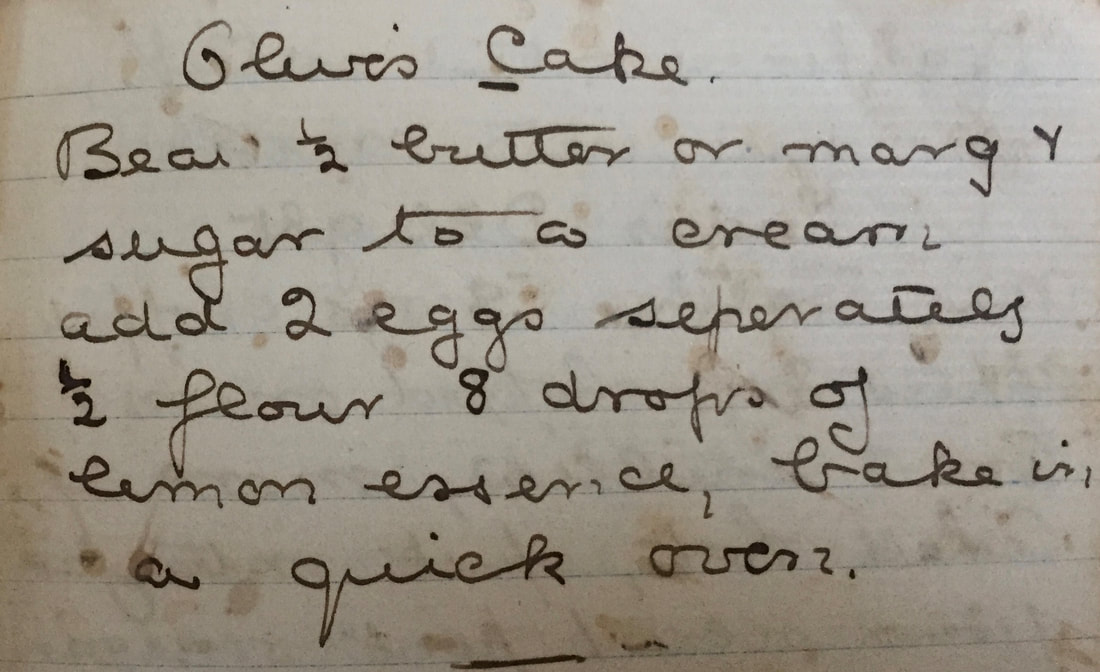 Miss Windsor: handwritten recipe for Olive's Cake!