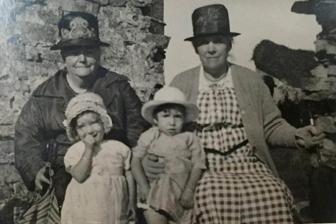 Miss Windsor: photo of Grandma Georgina (left) with grandchildren on day out in Clevedon, Somerset, England!