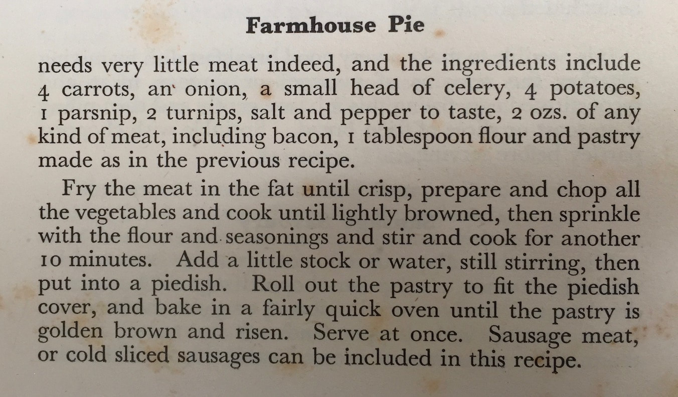 Miss Windsor recreates Farmhouse Pie - from Recipes of the 1940's by Irene Veal!