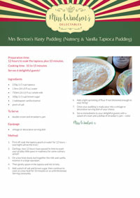 Mrs Beeton’s Hasty Pudding (Nutmeg & Vanilla Tapioca Pudding)