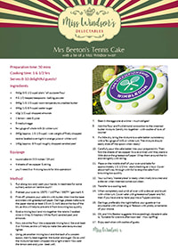 Mrs Beeton’s Tennis Cake