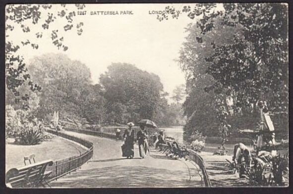 Old Postcard of Battersea Park - 1907