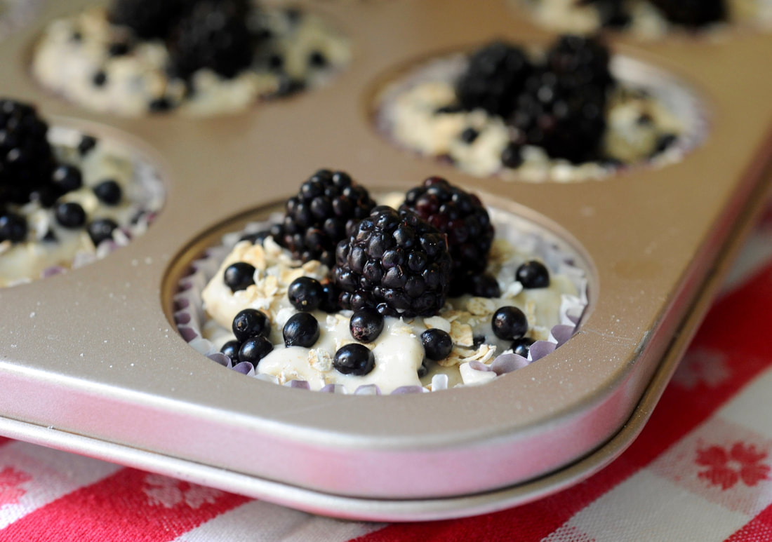 Recipe for: Miss Windsor's Blackberry & Elderberry Breakfast Muffins! 