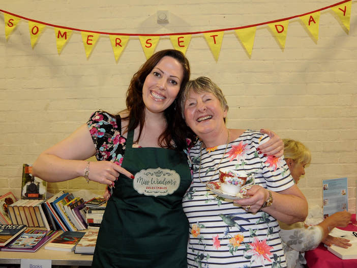Miss Windsor's Delectables & Val Stones (star of 2016 Great British Bake-Off) Celebrate Somerset Day - 2018 - Bishops Lydeard, Taunton Deane with a cup of Miles Tea! 