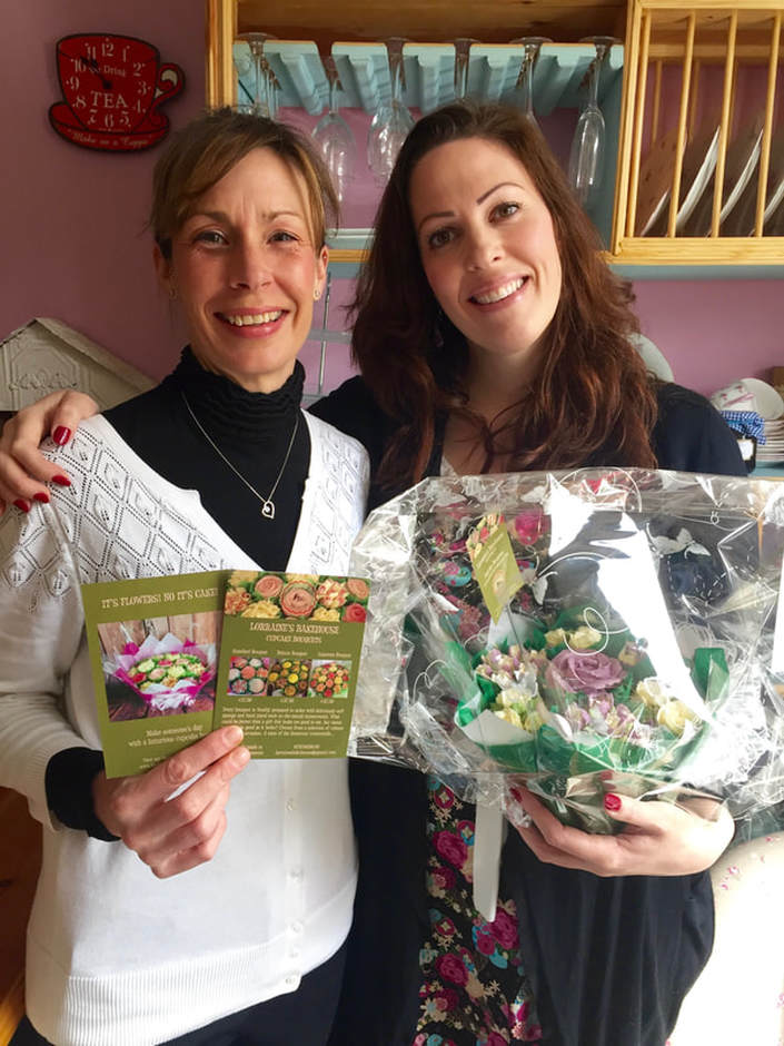 Miss Windsor's Delectables - Celebrates Somerset Day - 2018 - Bishops Lydeard. At Daisy Cottage Tearooms I was presented with a 'cupcake bouquet' by Lorraine's Bakehouse!