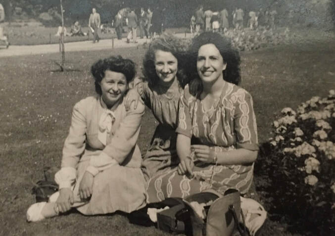 Miss Windsor: a photo of my grandmother Josie (far right) enjoys a day out with the girls in Bournemouth in 1945!