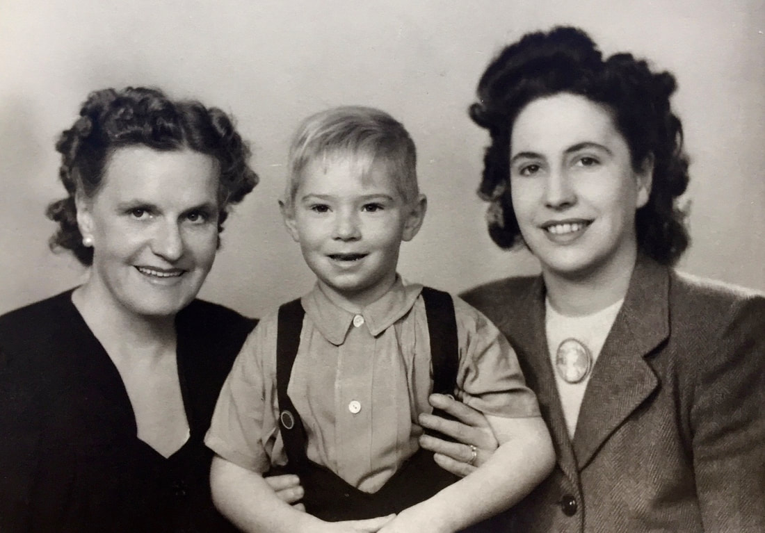 Miss Windsor presents: photo from the 1940's of her great grandmother Gertie, great uncle David, and grandmother Josie!