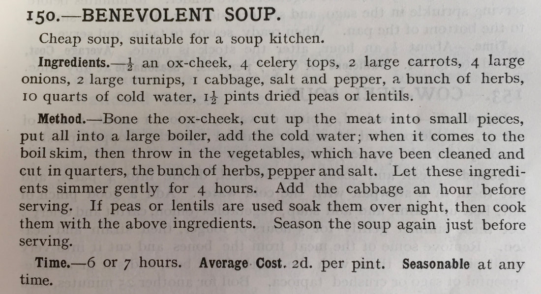 Miss Windsor: Mrs Beeton's recipe for Benevolent Soup - from my 1906 edition of Mrs Beeton's Book of Household Management!