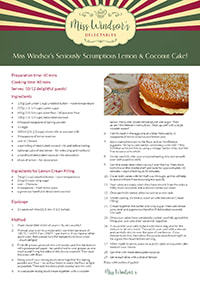 Miss Windsor’s Seriously Scrumptious Lemon & Coconut Cake!