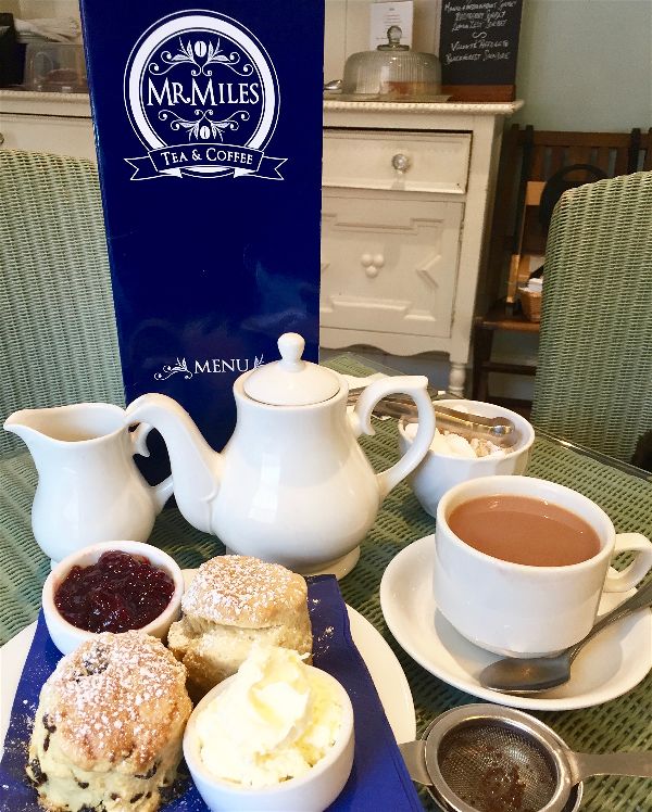 Miss Windsor's Delectables - Brendon Hill Crafts strawberry jam & Longman's Dairy clotted cream - Mr Miles Tearooms, Taunton, Somerset.